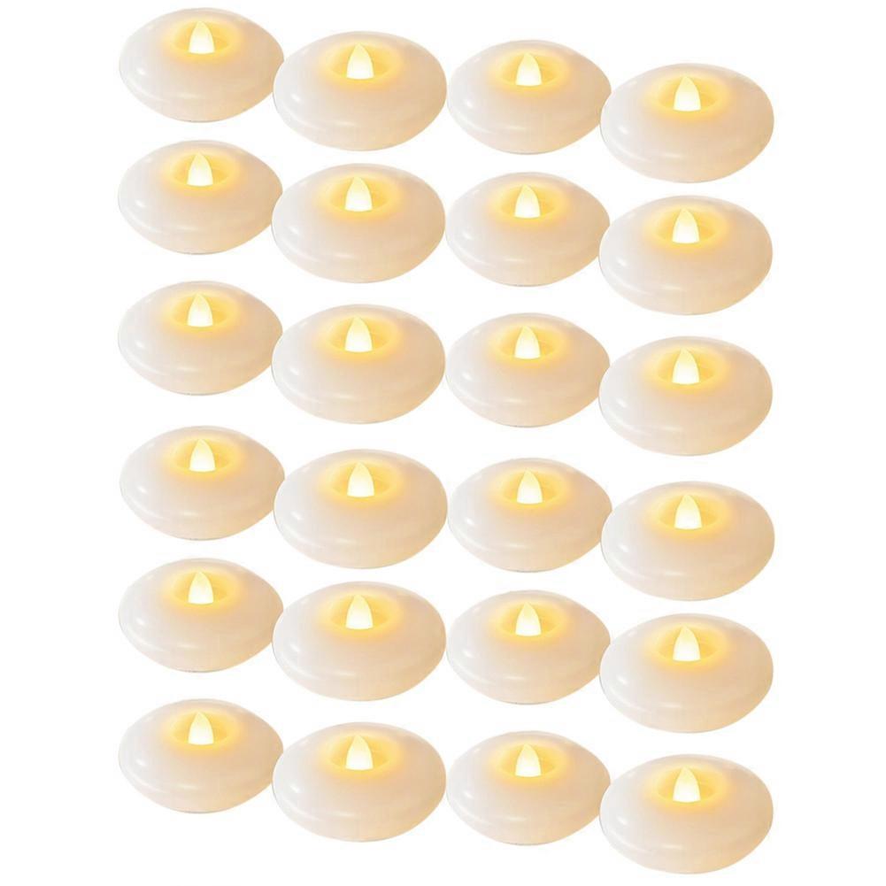 24 Pack Flameless Led Floating Candles, 200 Hour White Battery Operate Waterproof Tealights for Cylinder Vases