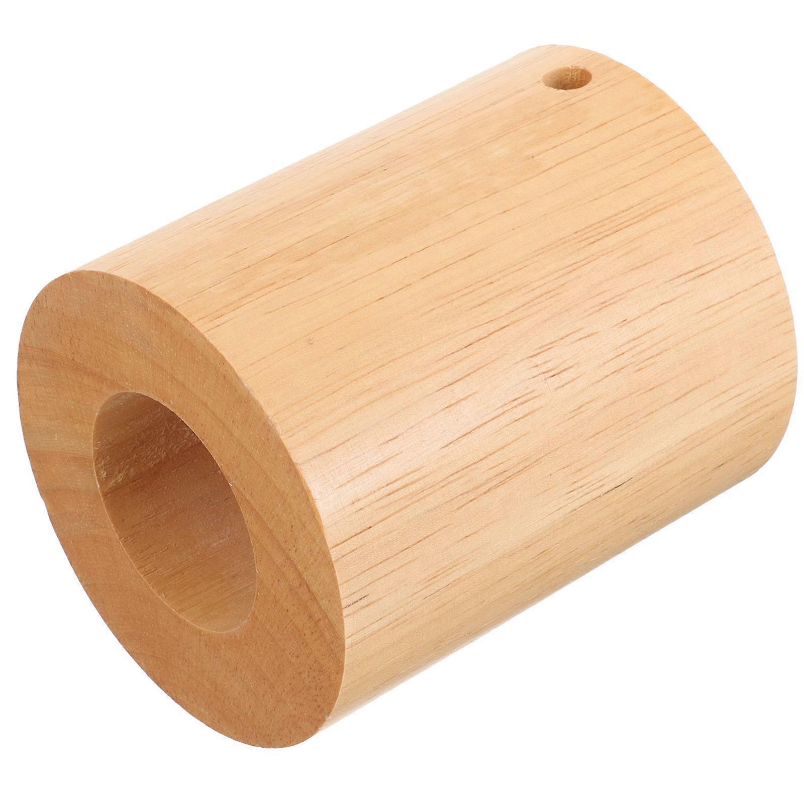 LED Light Base for Lamp Accessory Wood Cylinder Lamp Display Beige