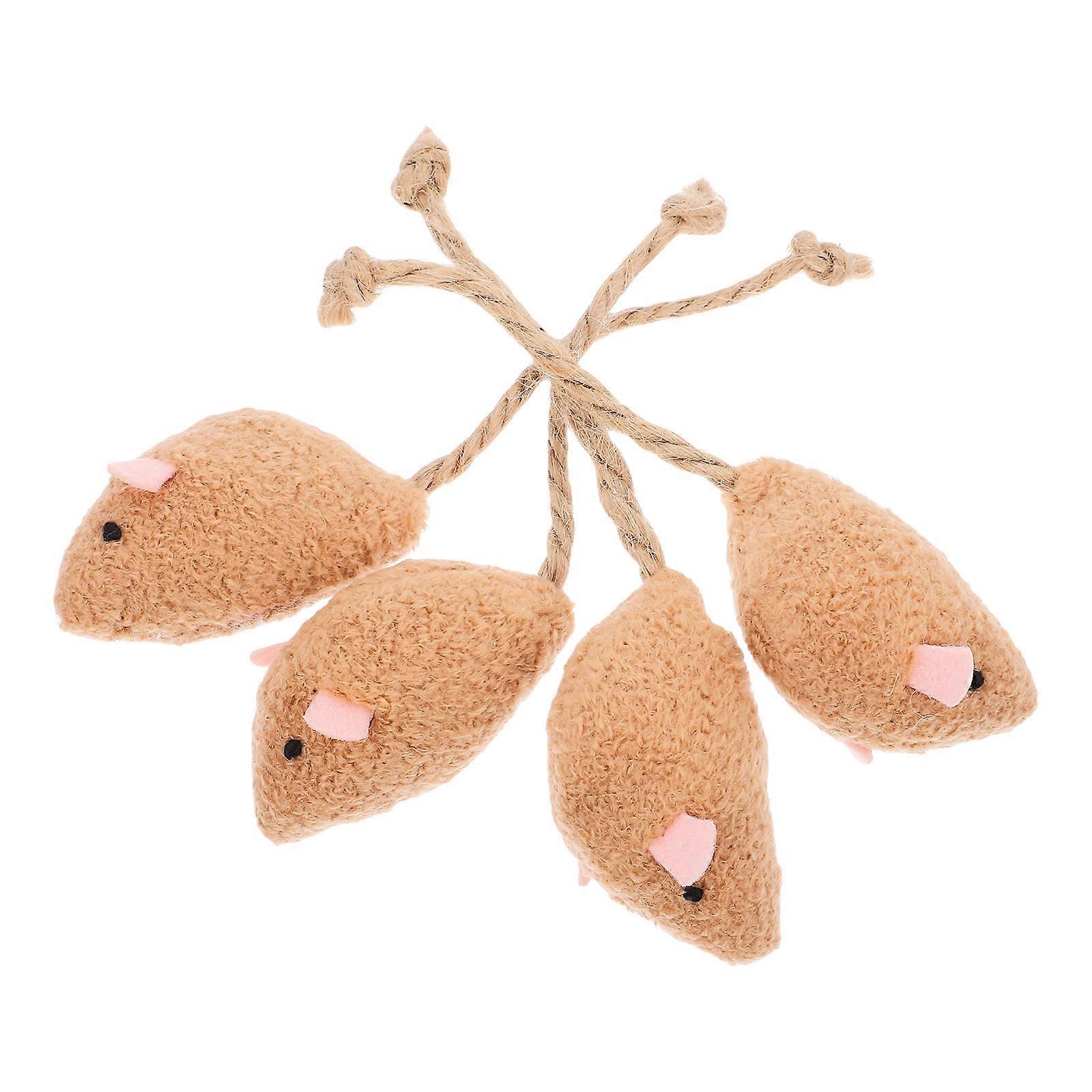 Realistic Simulation Rat Plush Toy For Indoor Cats 12x2.9x2.5cm Engaging Teething Entertainment 16Pcs