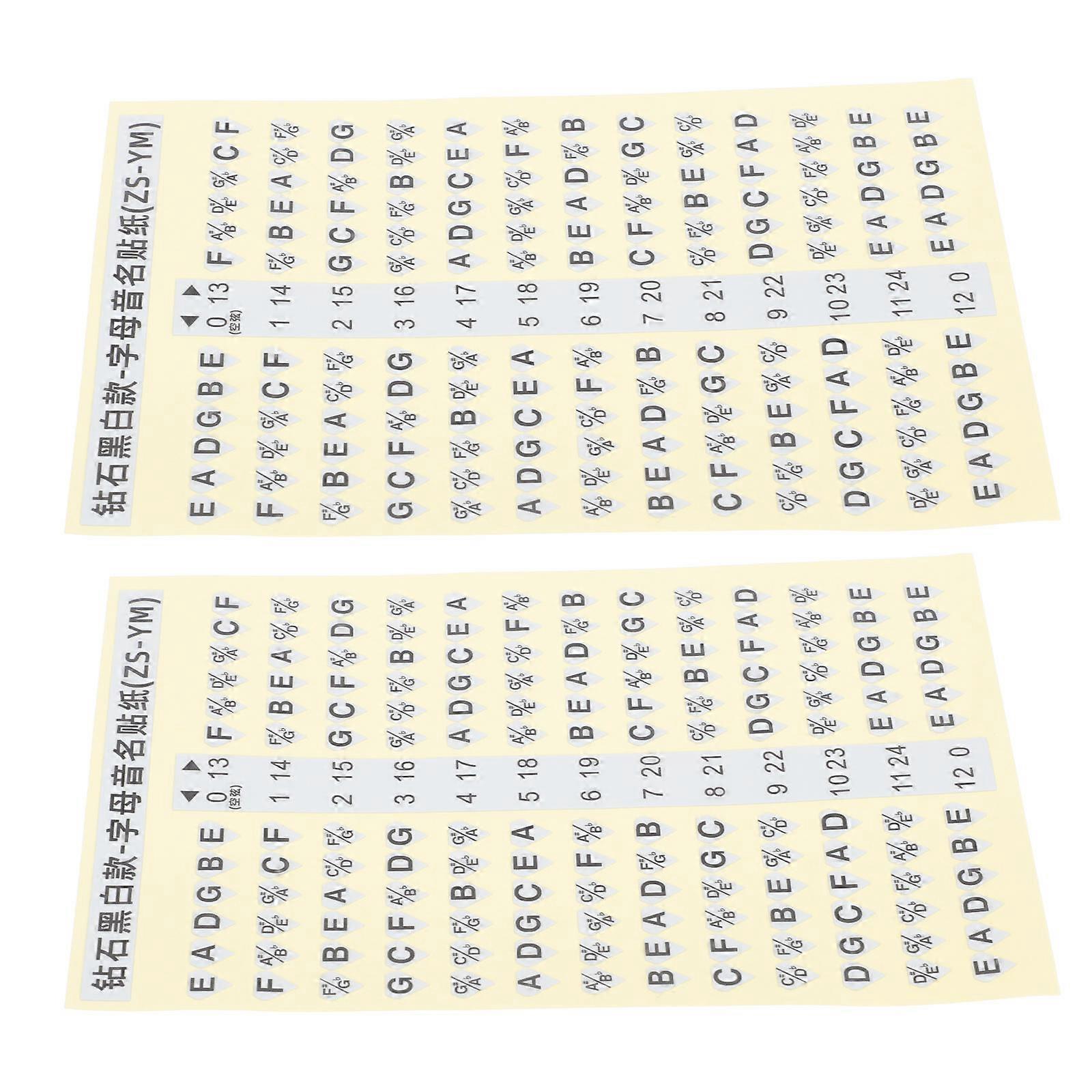PVC Guitar Scale Stickers for Beginners Professional Fretboard Decals 4Pcs