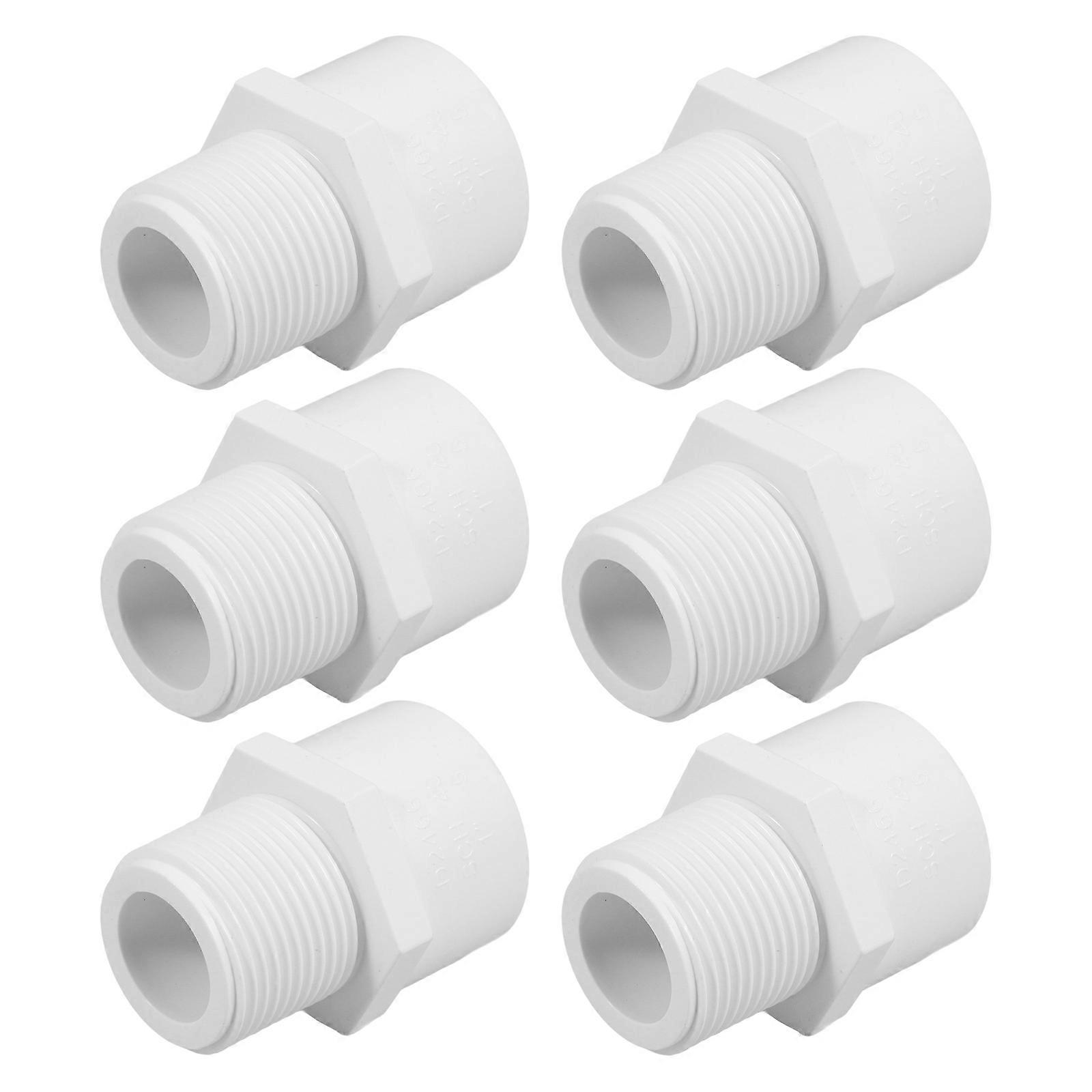 12 Pcs PVC Pipe Adapter Connector Designed For Cold Water Systems 33.4mm NPT Male Thread Suitable For Plumbing Applications