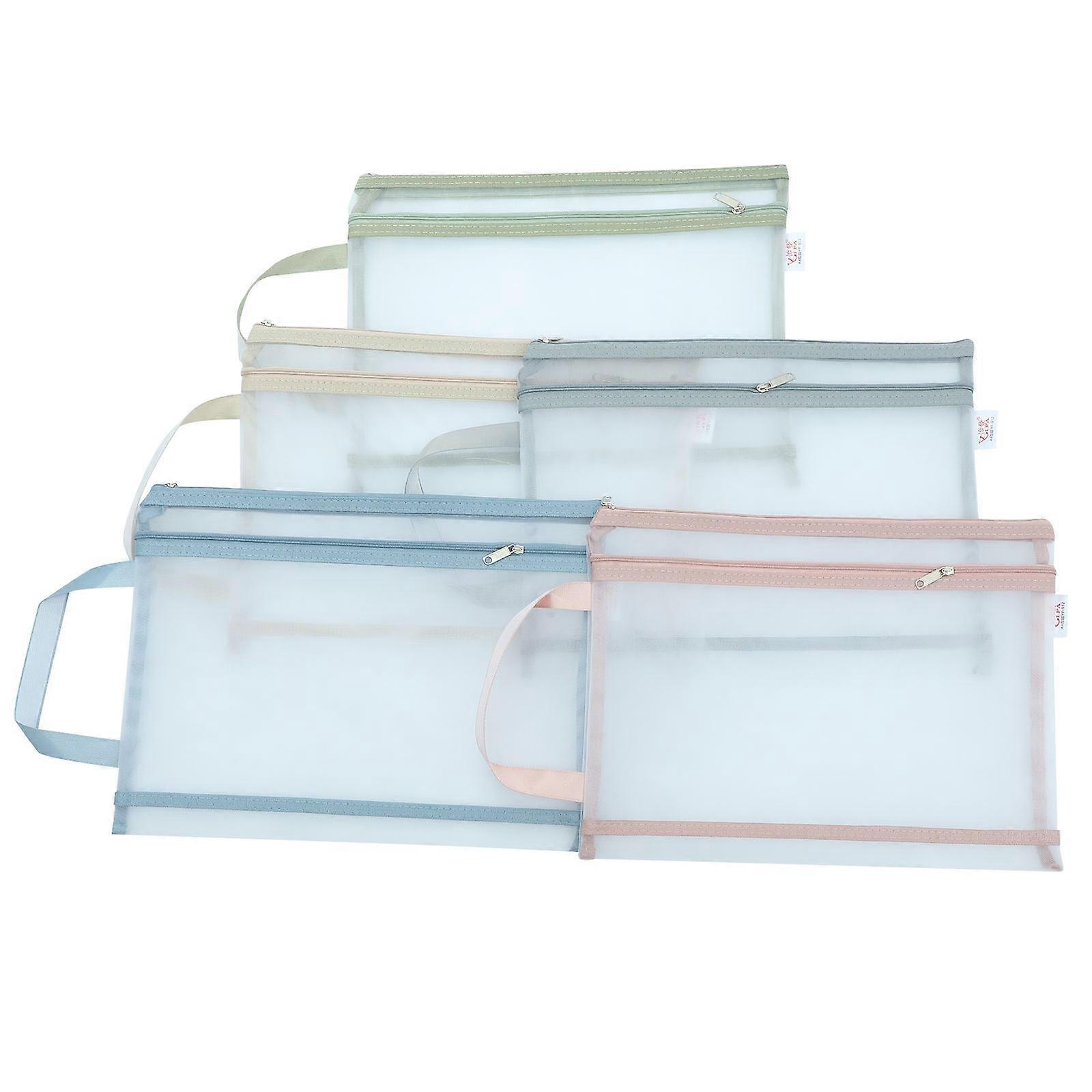 25 Pcs Mesh File Bags With Zipper Design For Organization Of Stationery Cosmetics And Toiletries And Stylish