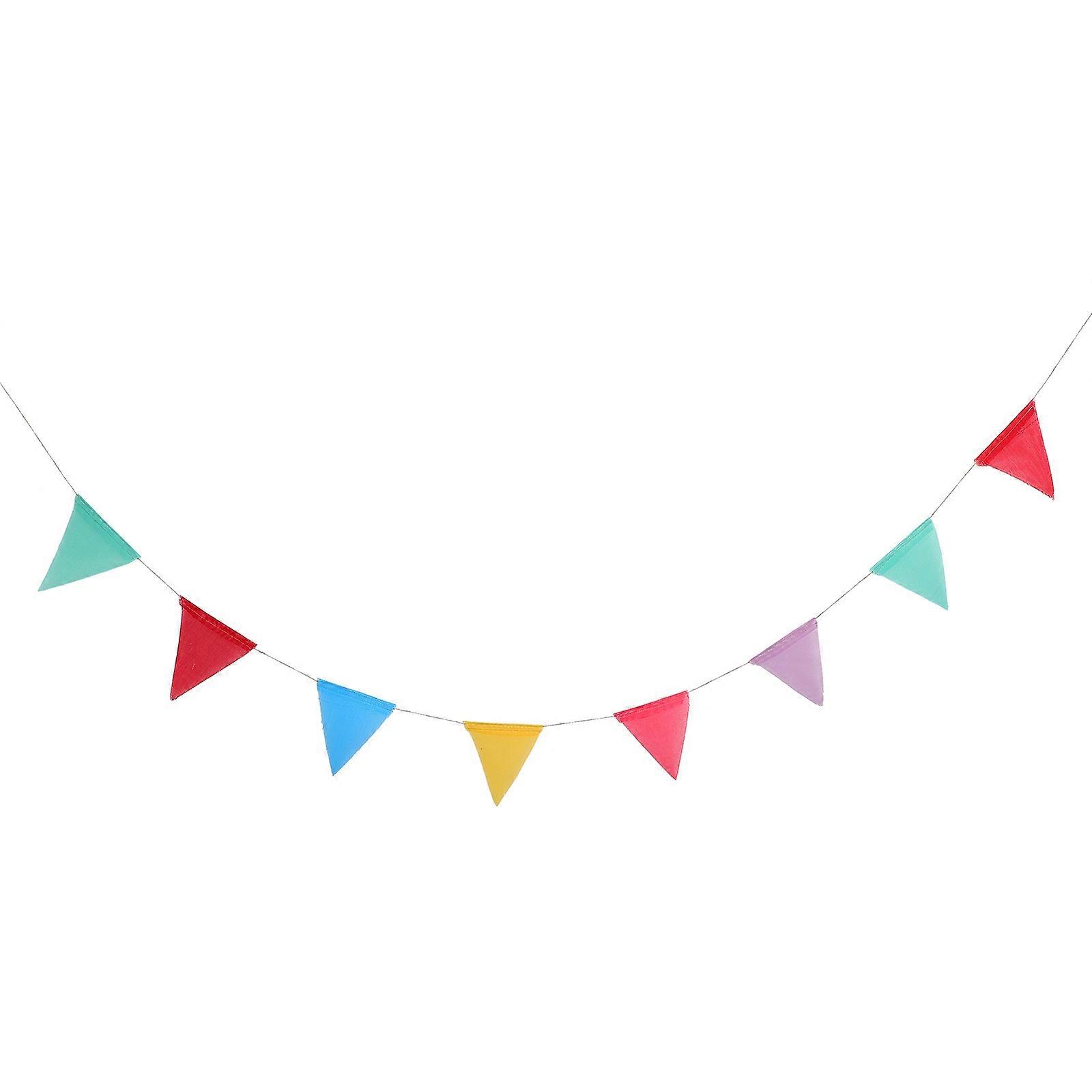 Triangle Bunting Fabric Multi-Color for Decoration 4Packs Flags