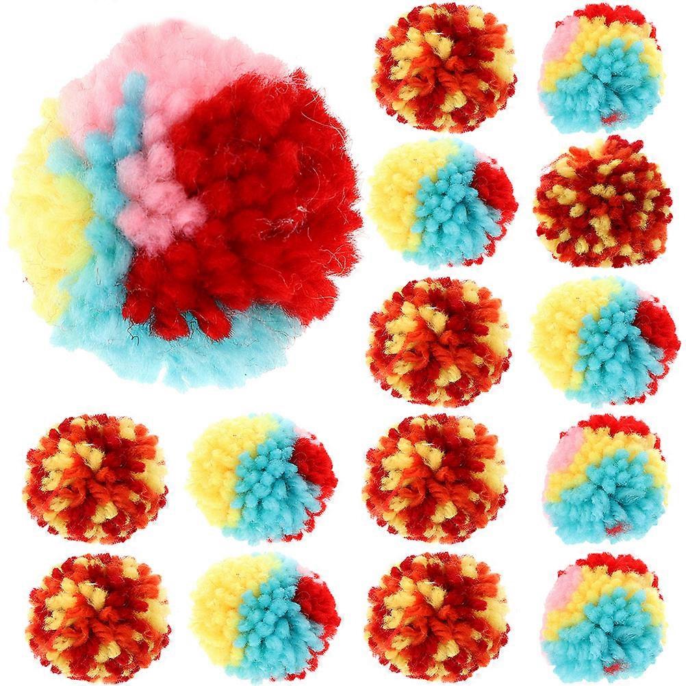 60Pcs Cat Plush Chewing Ball Toys for Interactive Pet Entertainment