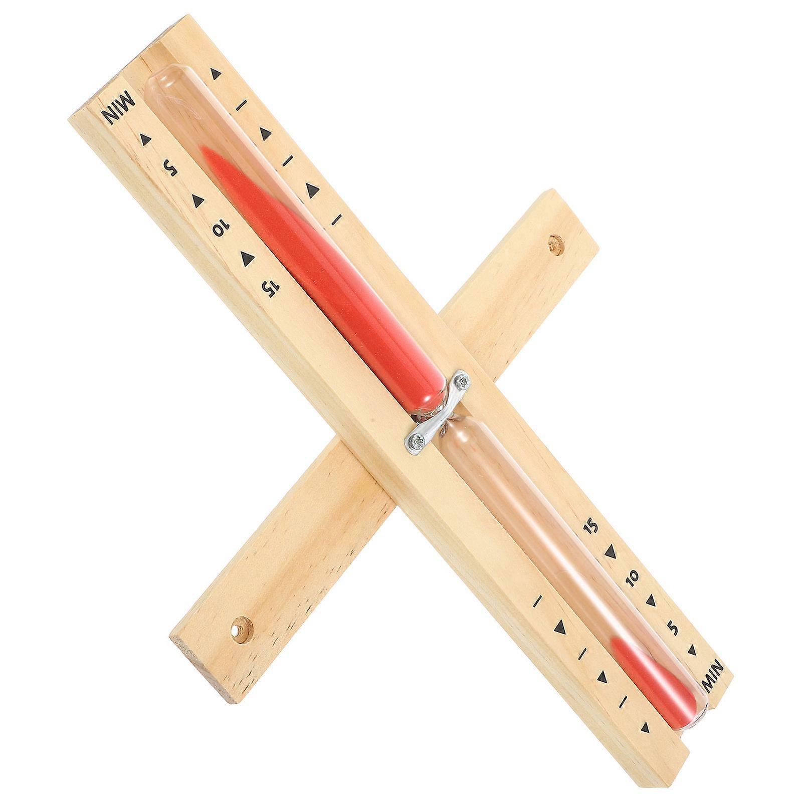Sauna Hourglass Timer Wooden 15-Minute Function 5Pcs Red Color