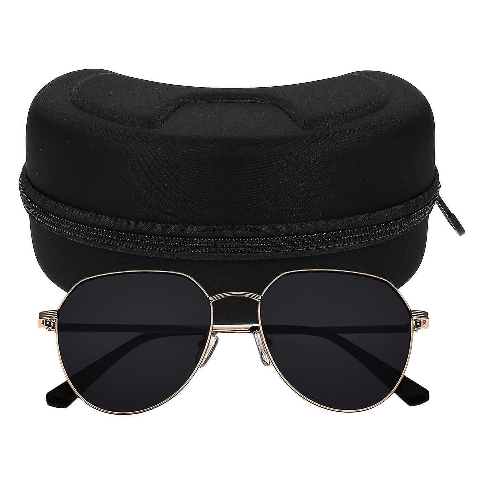 Portable Sunglasses Case Black Glasses Holder for 2Pcs Storage Use