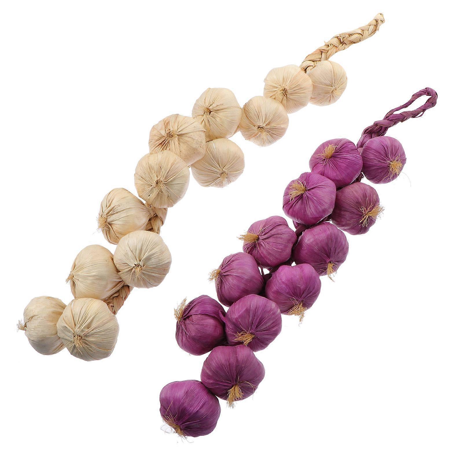 Farmhouse Decorations Artificial Garlic Strings Foam for 8Pcs Photo Props