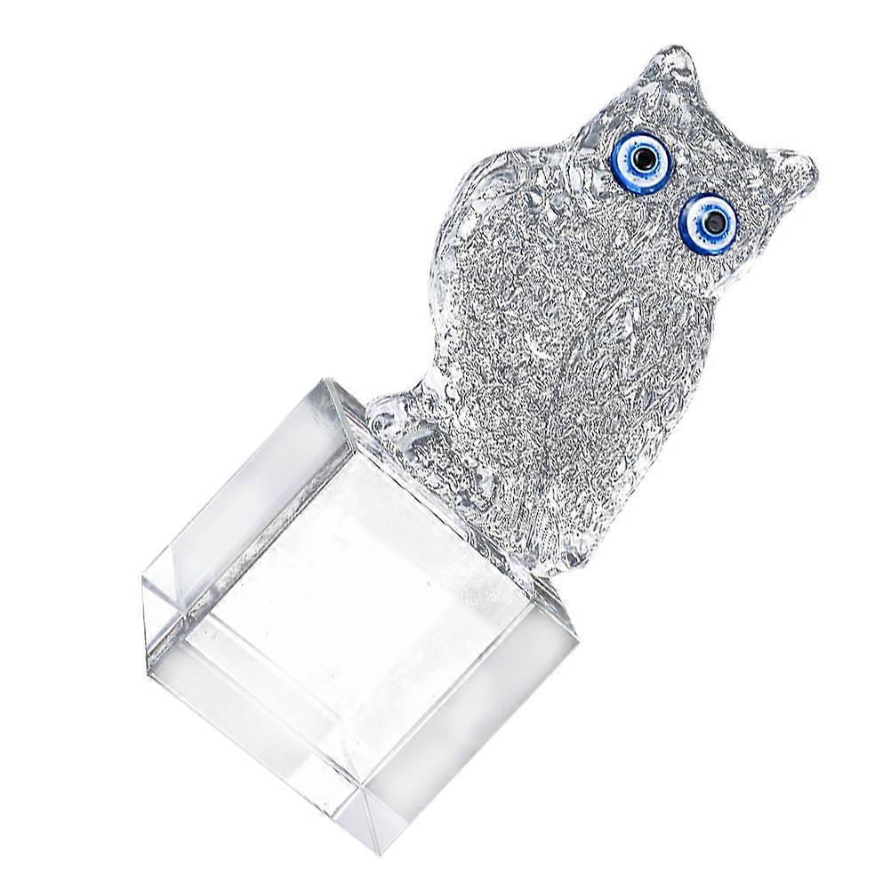 Crystal Owl Ornament 2Pcs Decorative Owl Shaped Product For Home Decoration With Design And Transparent Finish