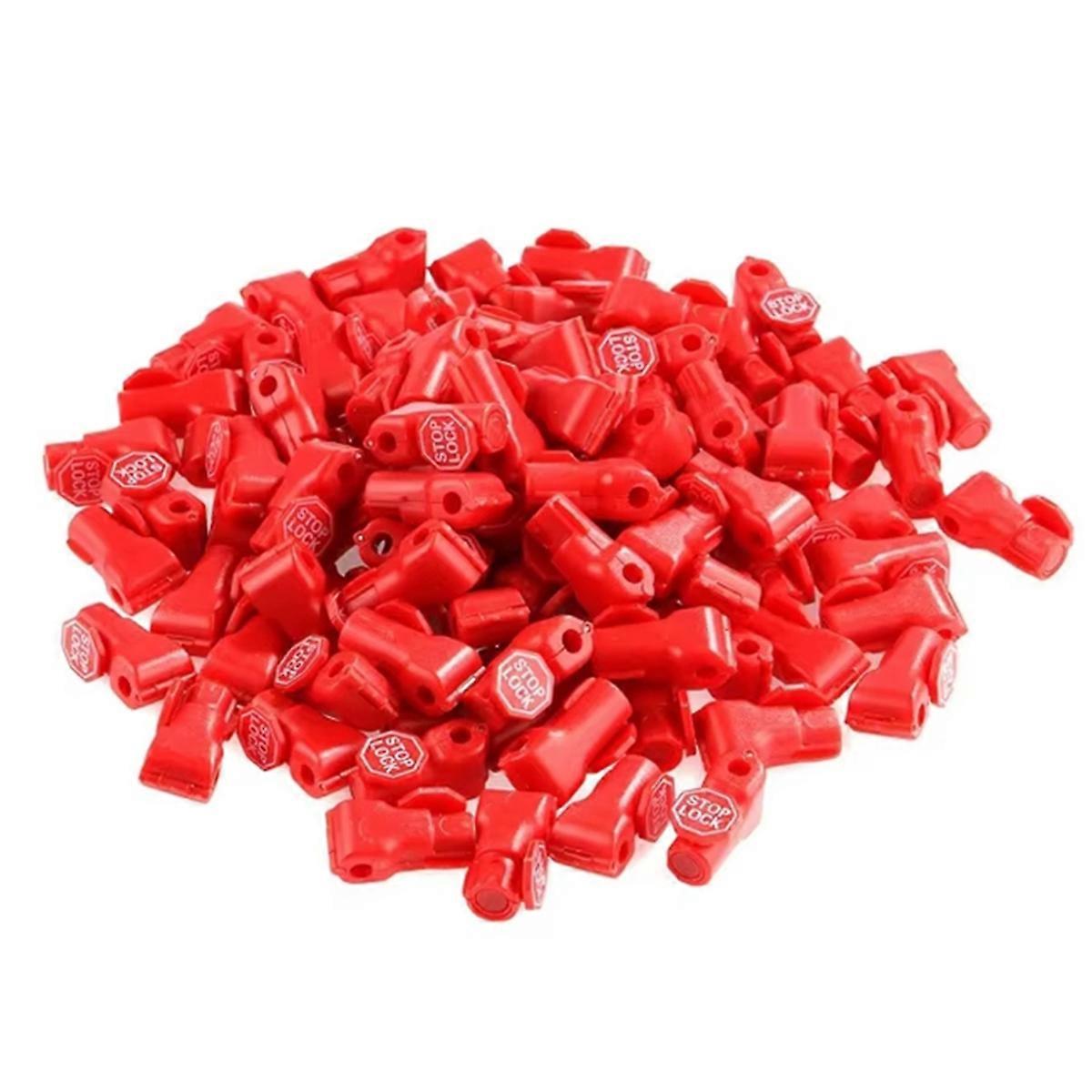 100pcs 6mm Anti-Theft Locks Device Peg Hook Stop Lock Red