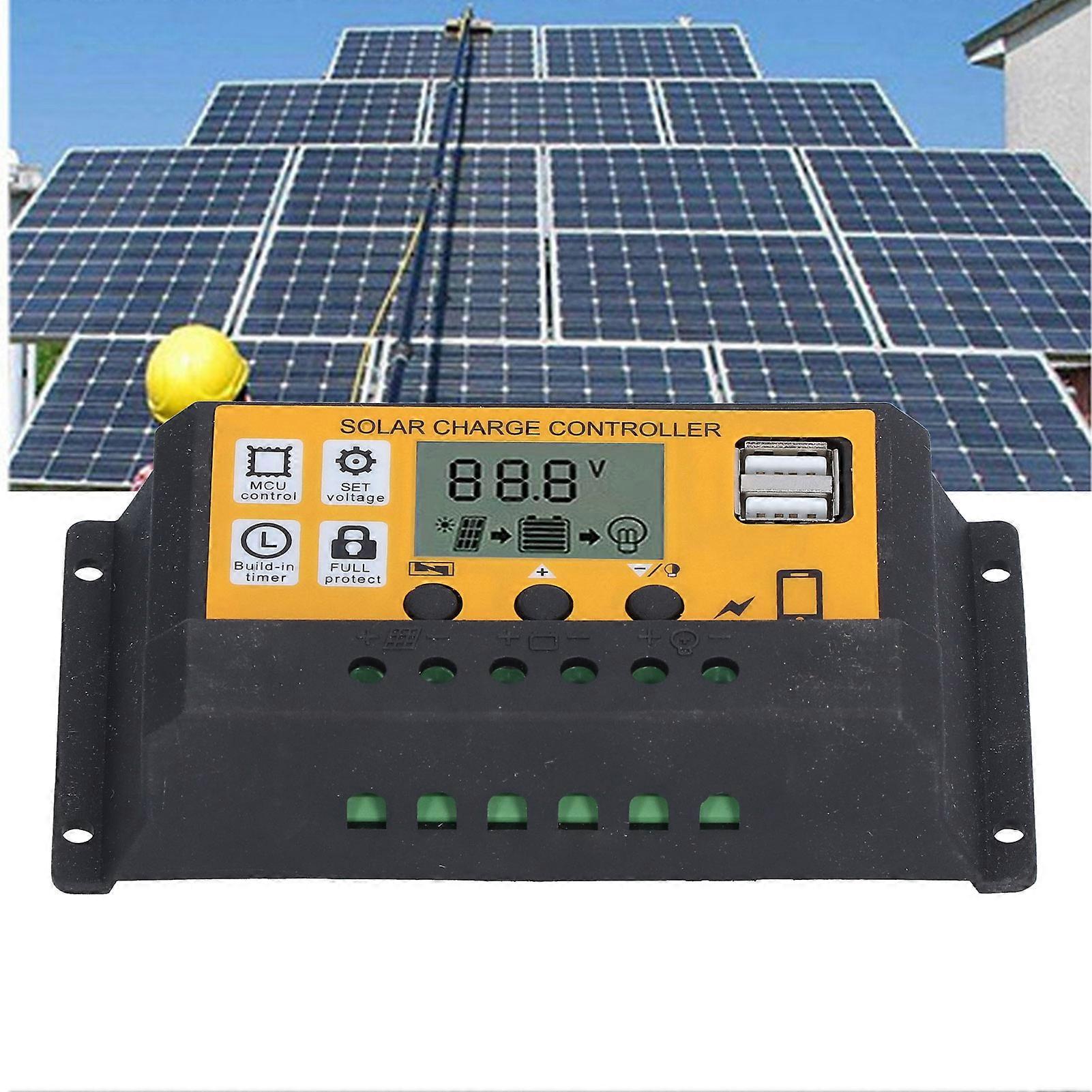 Smart 12V 24V 30A Solar Charge Controller Yellow, Auto Control