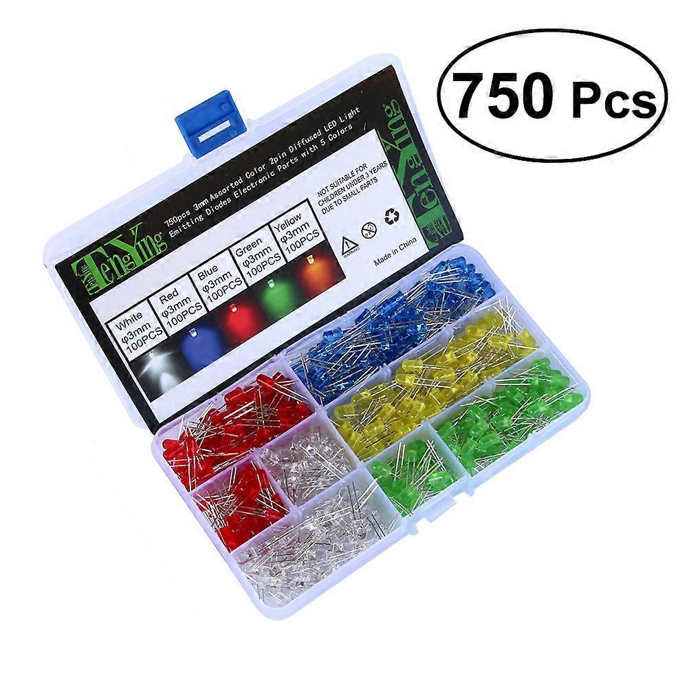 Diffused LED Light Emitting Diodes for DIY Projects 2250Pcs Assorted Colors