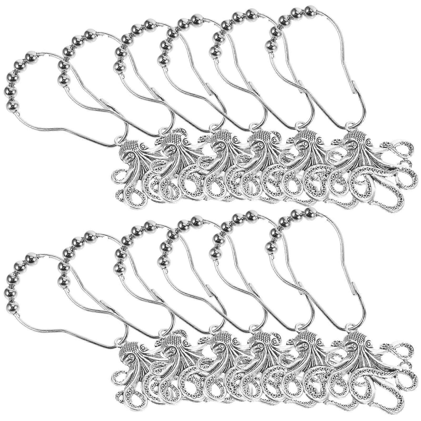 Shower Curtain Hooks for Bathroom Curtains 24Pcs Set
