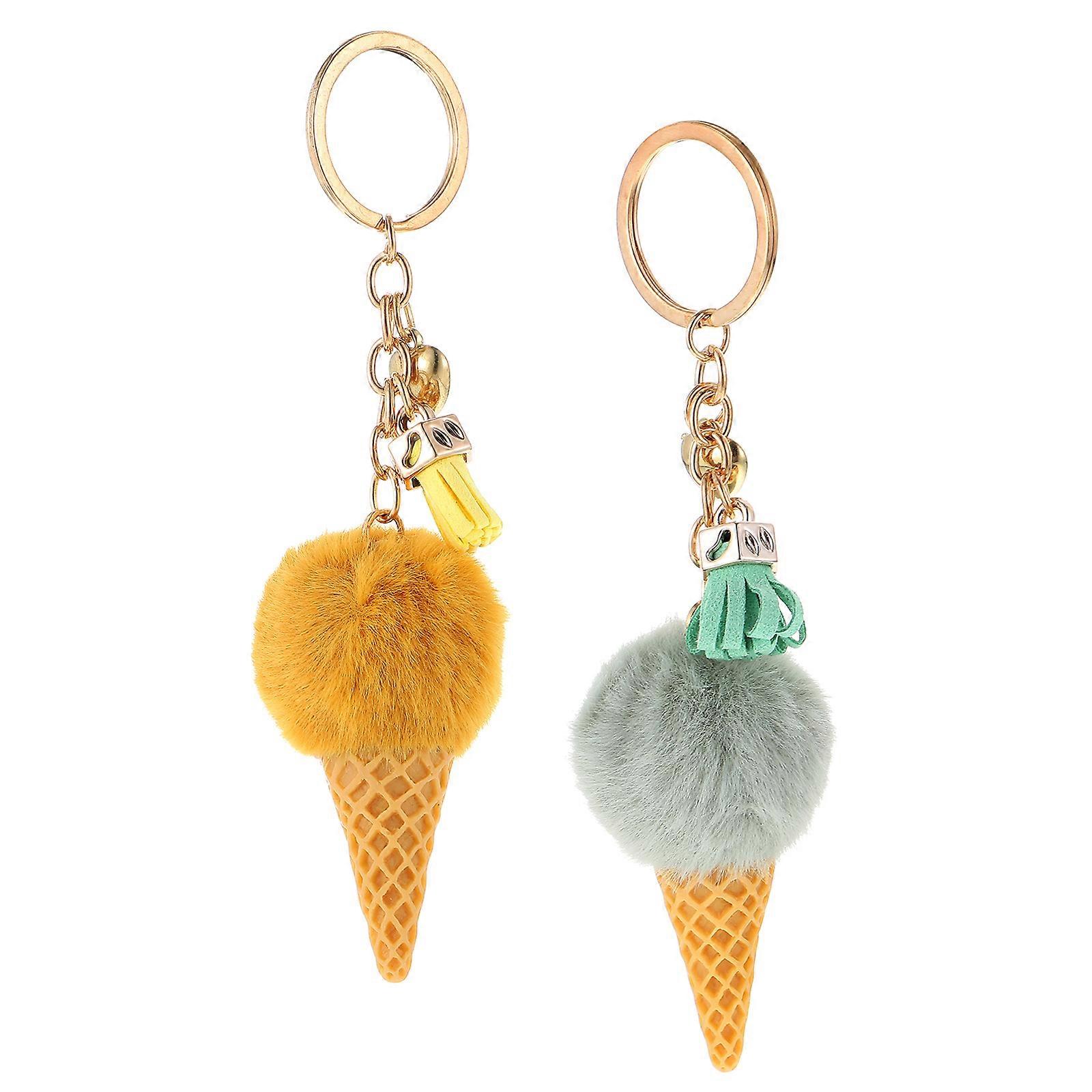 Key Accessory Decorative Keychain for Decoration 10Pcs Ice Cream Theme Bag Charm
