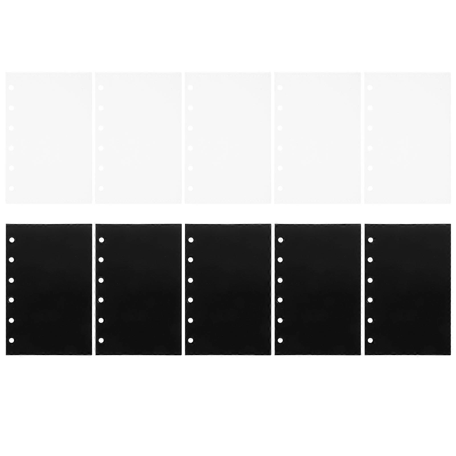 6-Hole Binder Pocket Plastic Folder for Files 40 Sheets Black Set