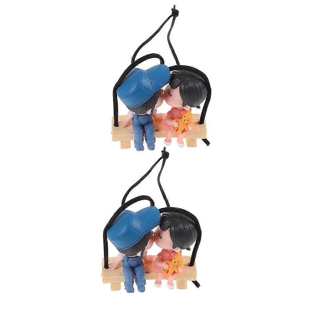 Multi Color Car Rearview Mirror Pendant for Decor 4Pcs Resin Hanging Ornaments
