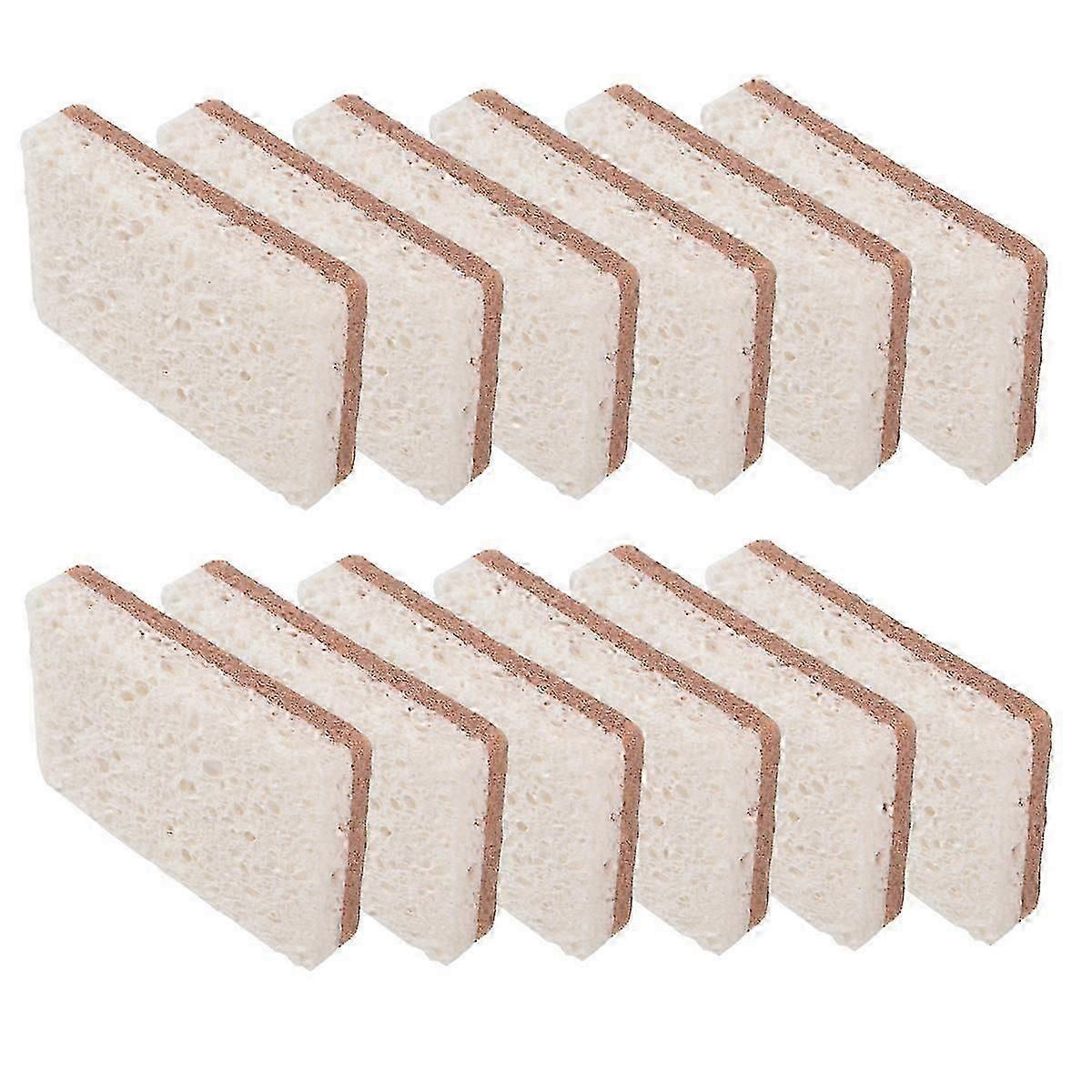 Eco-Friendly Natural Sponges for Dishes 12 Pack - Biodegradable Kitchen Sponge with Compostable Coco