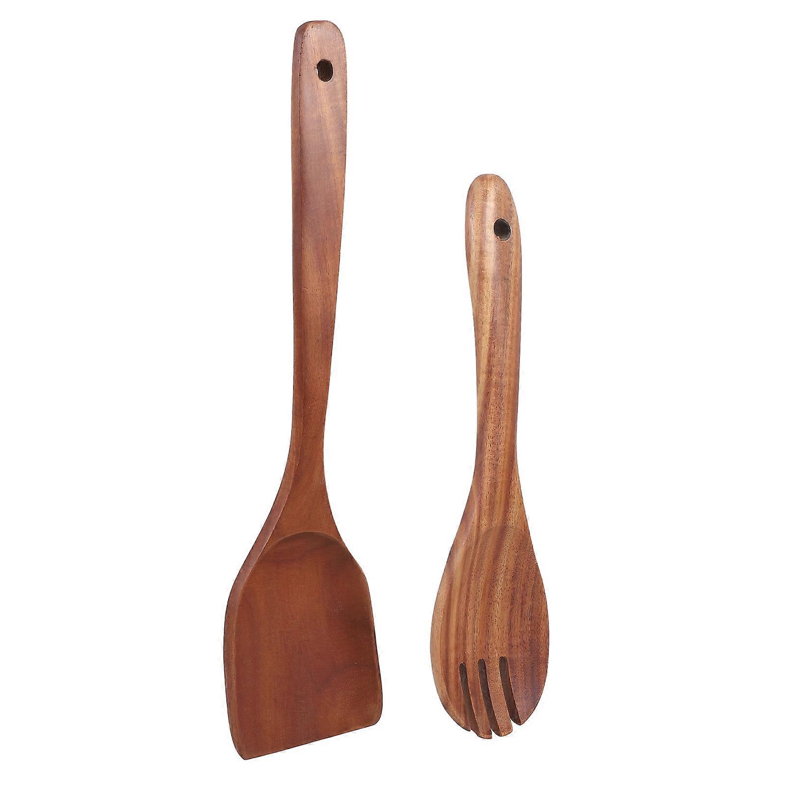 Salad Serving Utensils Wooden Salad Fork for Serving 1Set Kitchen Use