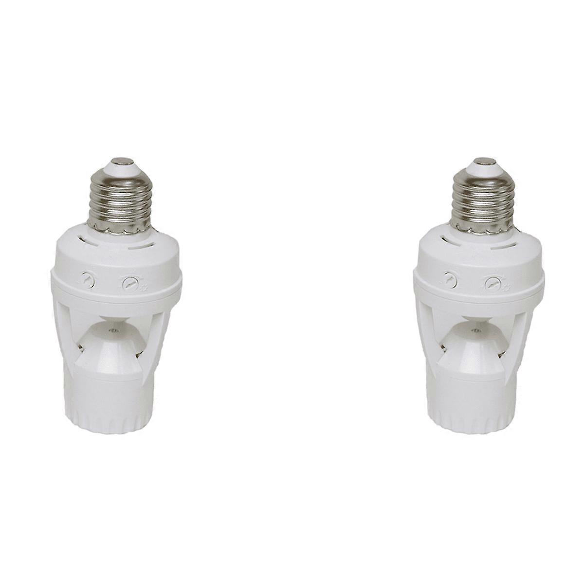 2X E27 LED 220V Screw Light Bulb Holder LED PIR Infrared Motion Sensor Lamp with Switch Socket Identify E27