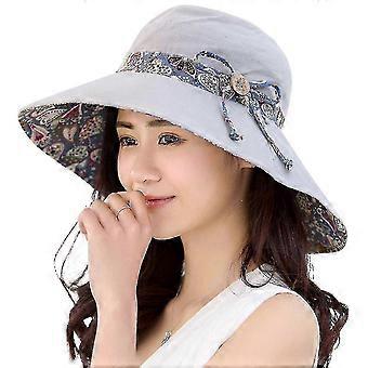 Sun Hats For Women,lovely Summer Ladies Sun Hat Floppy,packable,uv Protection Upf 50+grey
