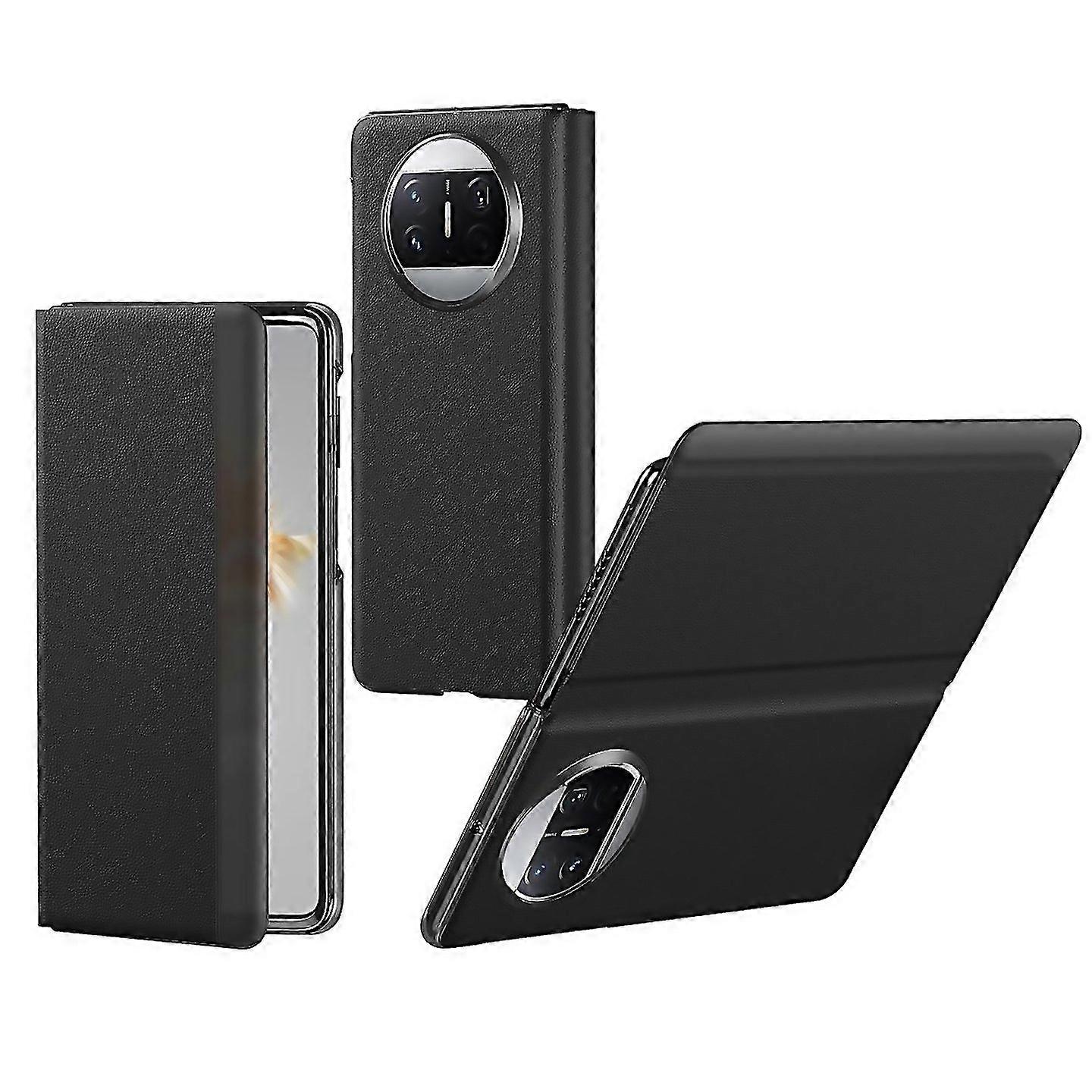 Huawei Mate X3 Litchi Pattern Foldable Side Window View Protective Phone