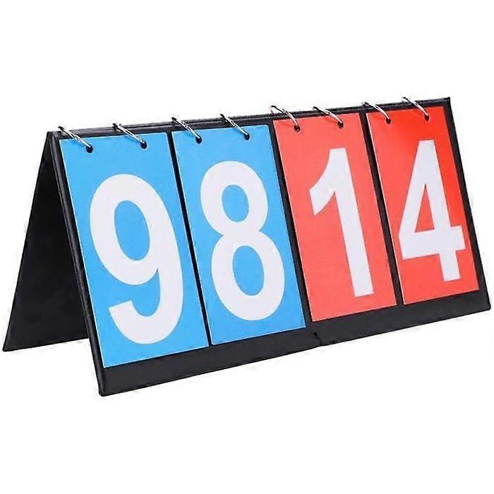 Scoreboard - Artisan - Flip - 4 Digits - Red and Blue - Foldable and Durable
