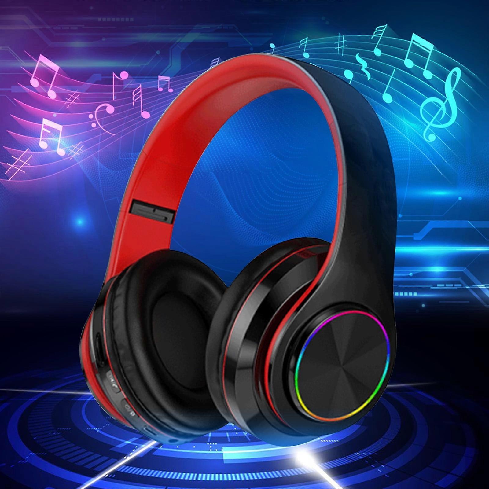 SATRINO Wireless Bluetooth Headphones, Compatible with iPhone/Android, Rainbow Design, Built-in Mic, for Music, Gaming, Travel