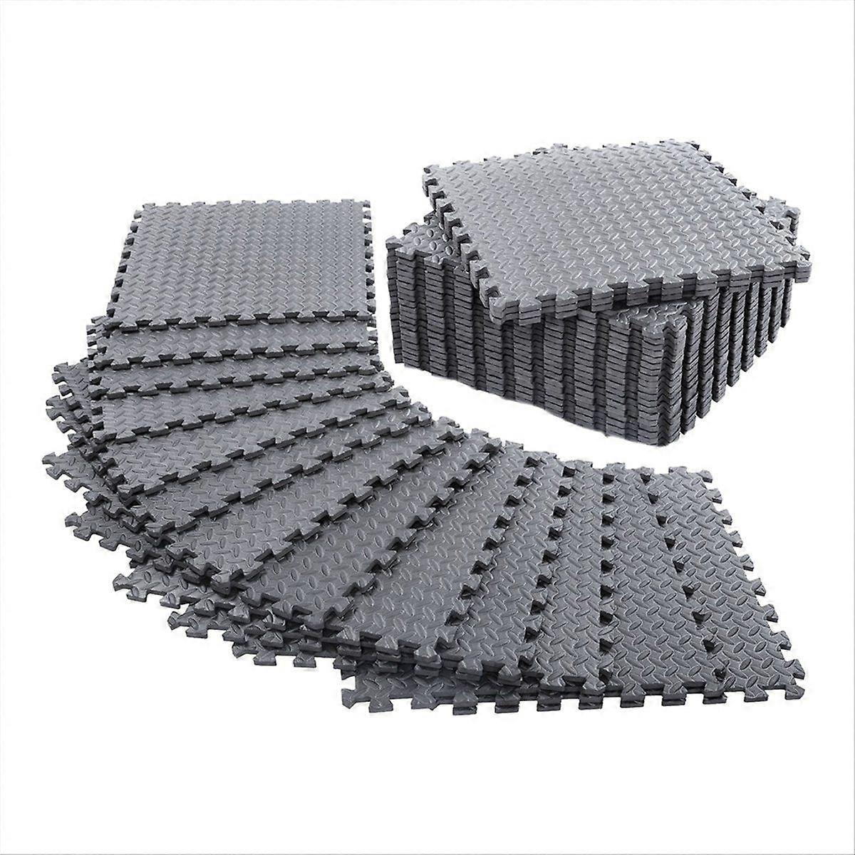 12 Pack Floor Exercise Mat for Home Gym or Floor Padding gray