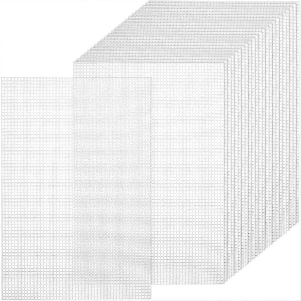 24 Pieces 7 Count Plastic Mesh Canvas Sheets, Plastic Canvas Sheets Mesh Sheet, Eye Meshes for Embr