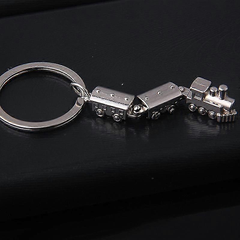 Creative Metal Movable Joint Mini Train Model Alloy Keychains Metal Keyring