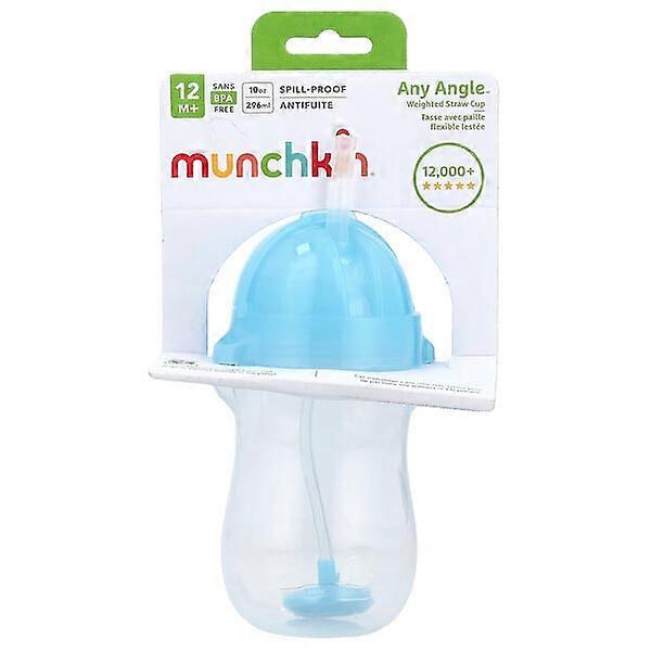 Munchkin, Any AngleÃÂ¢ÃÂÃÂ¢, Weighted Straw Cup, 12 Months+, Light Blue, 10 oz (296 ml)