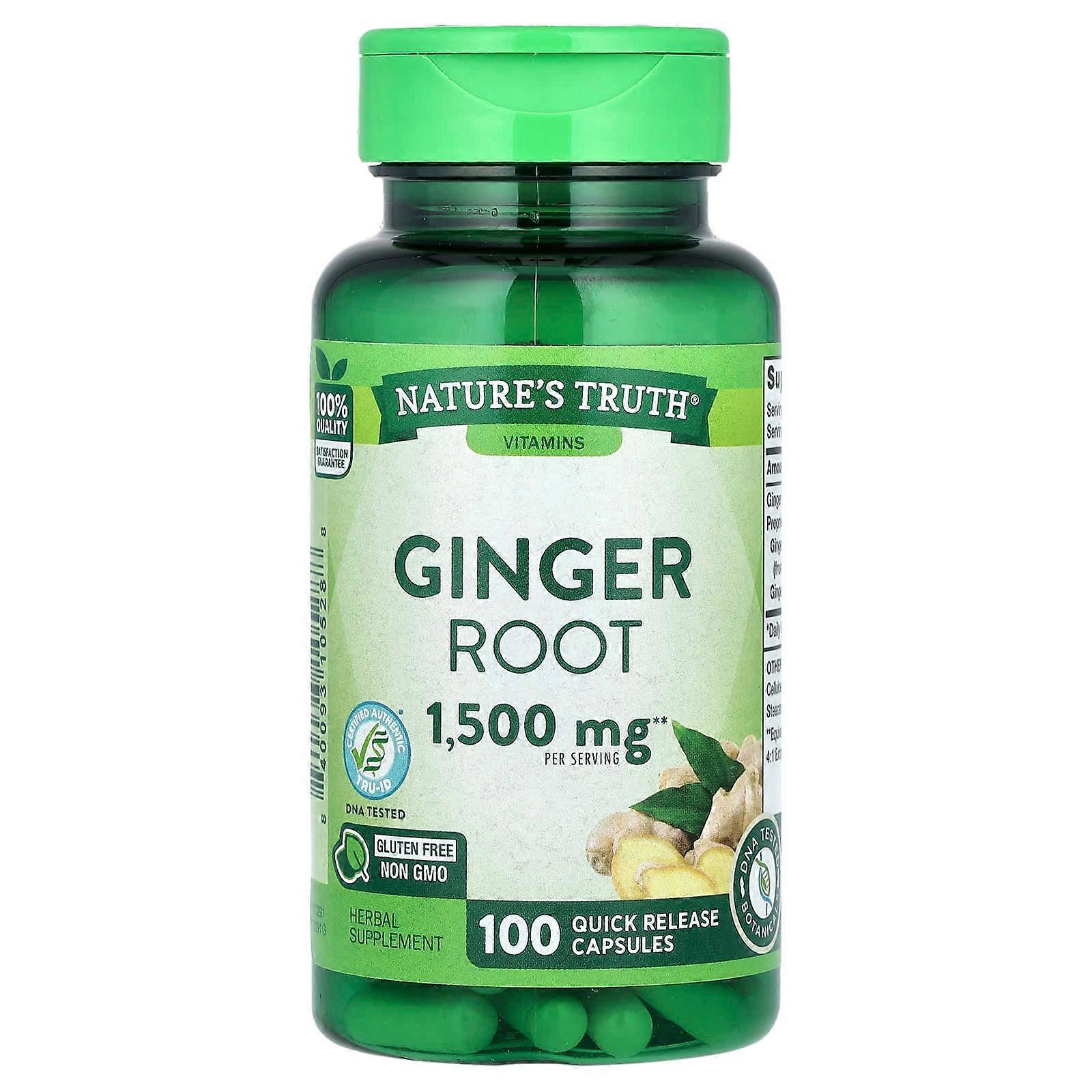 Ginger Root, 1,500 mg, 100 Quick Release Capsules (750 mg per Capsule)