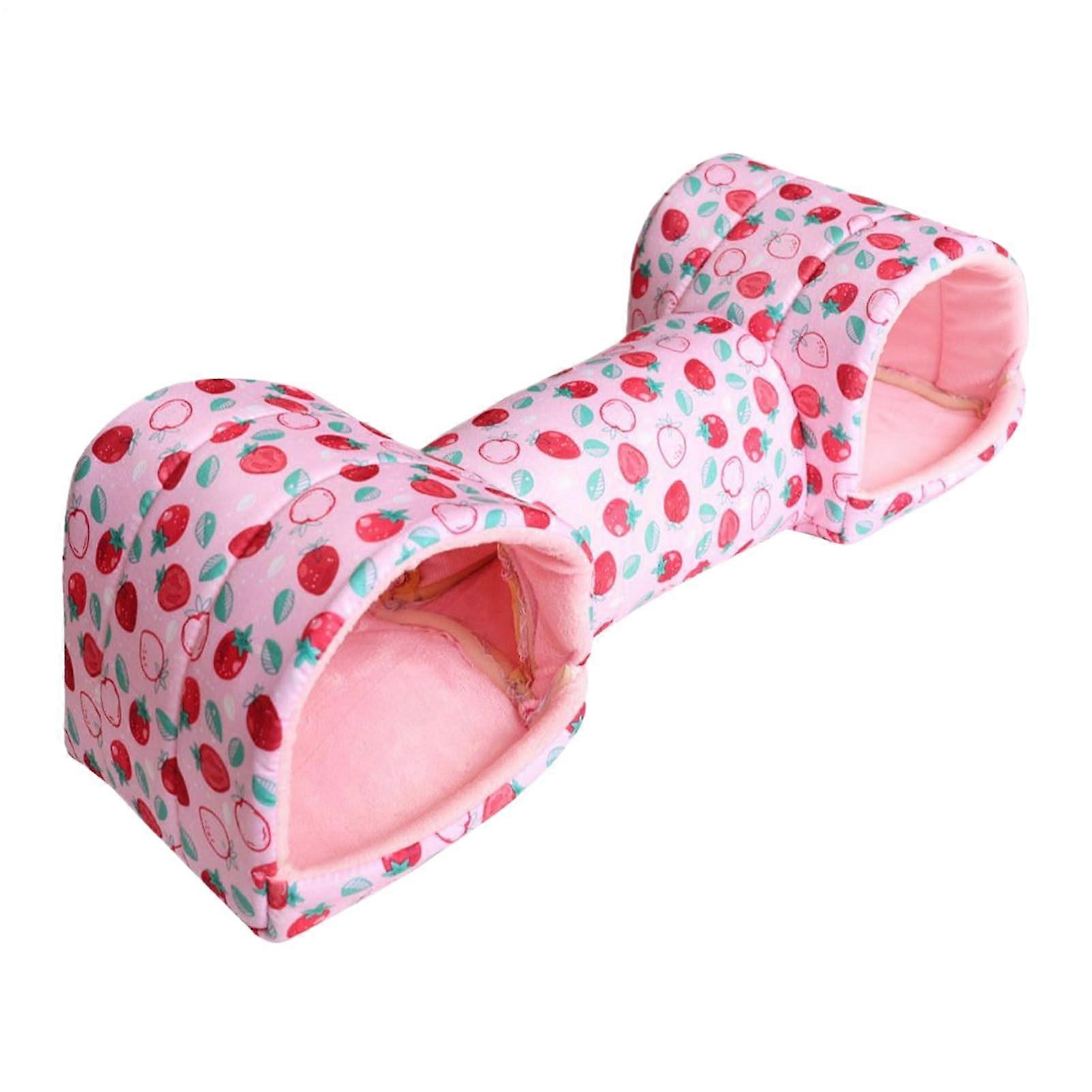 Soft MachineWashable SmallPet Tunnel And House Pink For Hamsters Chinchillas Rabbits Ferrets