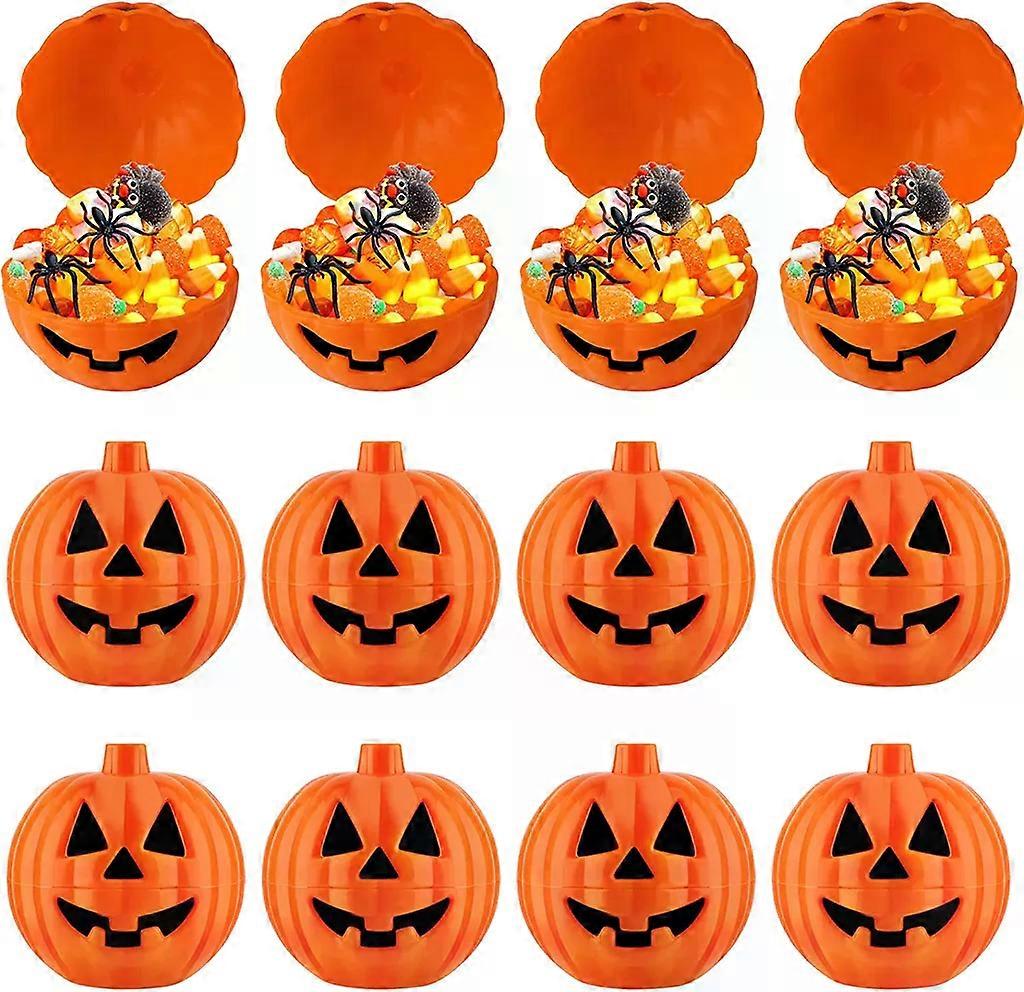 12 pieces plastic candy boxes, 6x6x6 cm, reusable, for Halloween