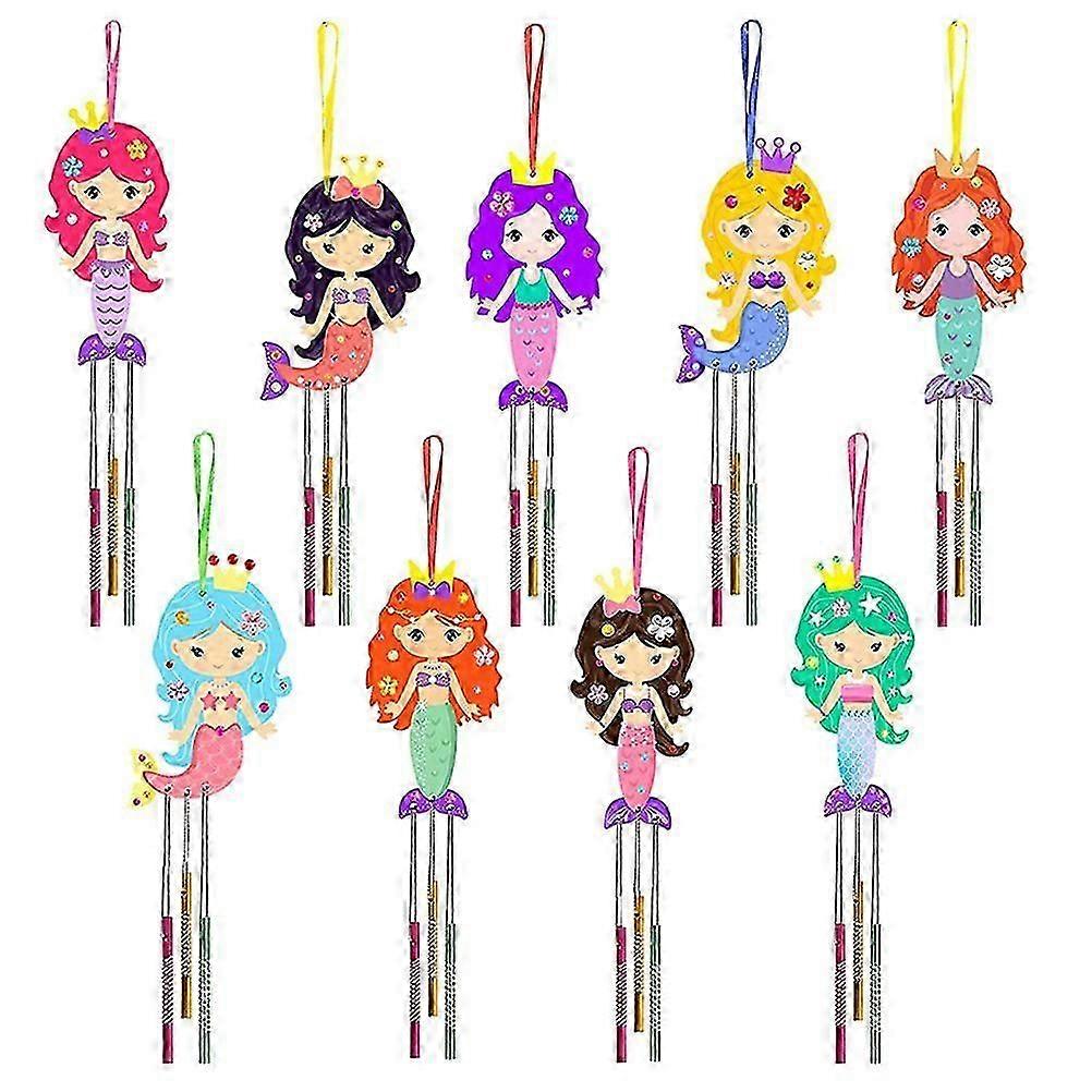 1 Set DIY Painting Wind Chimes Mermaid Wind Chime Kit Make Your Own Wind Chime Material
