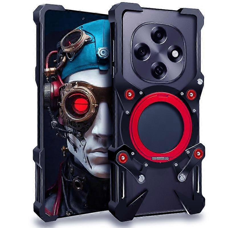 Rotating Bracket Hollow Metal Phone Case with Lanyard