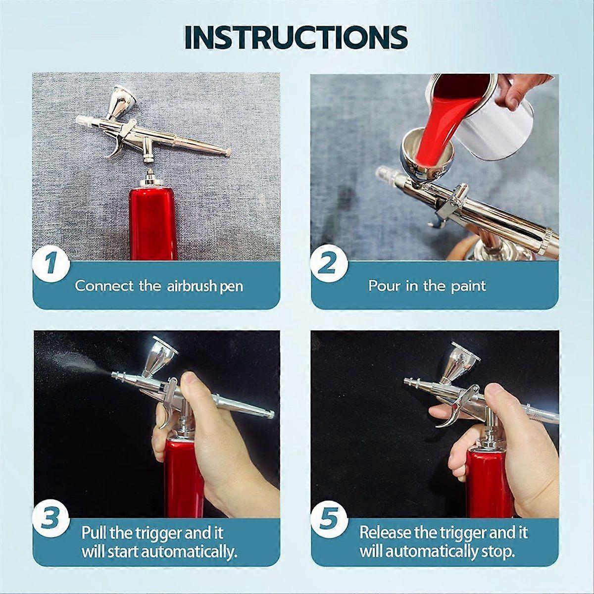 Airbrush Set Cordless Airbrush Kit with Compressor, Airbrush Cake Decoration High Airflow Miniature
