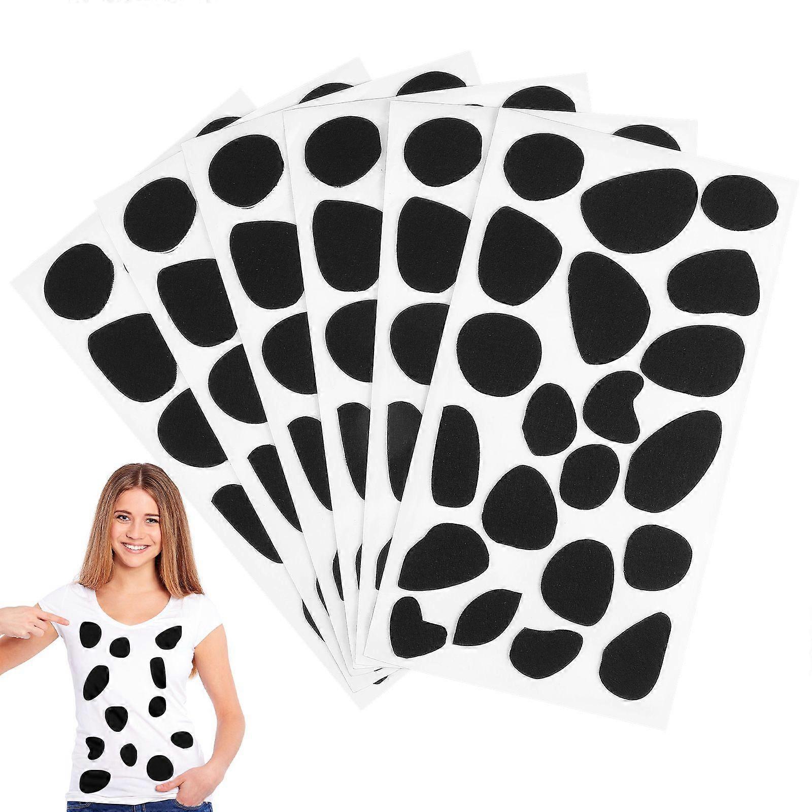 6 Sheets Adhesive Felt Circles Sticky Felt Pads Dalmatian Print Felt Stickers For Diy Felt Projects And Costume Decorations