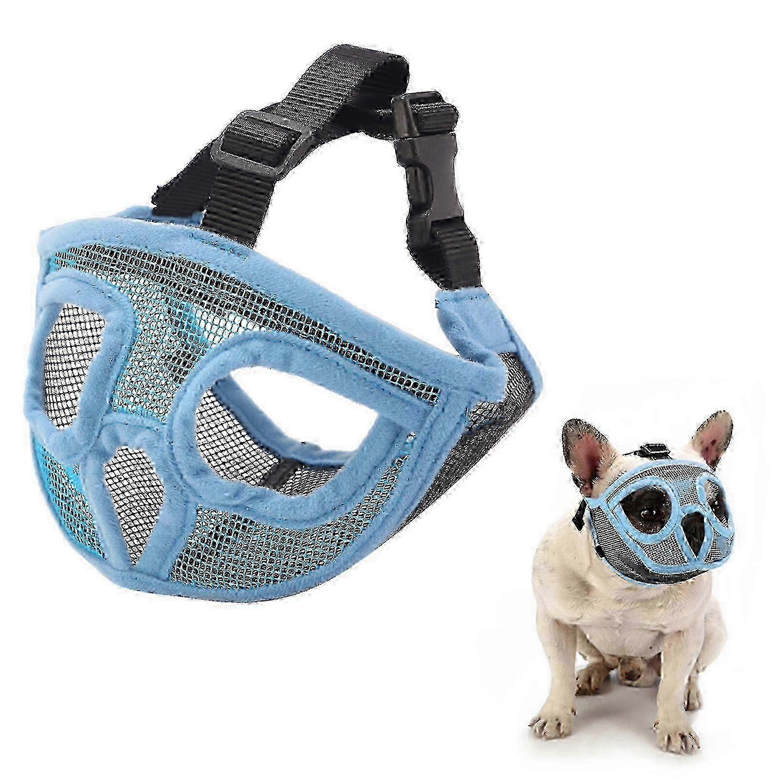 Breathable mesh muzzle for bulldog - Adjustable short snout design