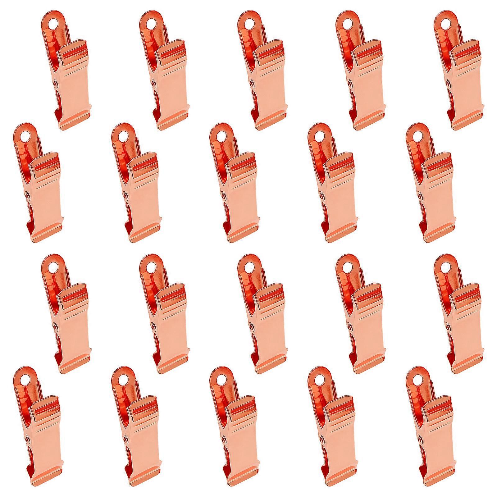 20Pcs Multipurpose Reverse Clamp with Hanging Hole Document Organiser Clamp For Home Improvement Metalworking Project  rose gold