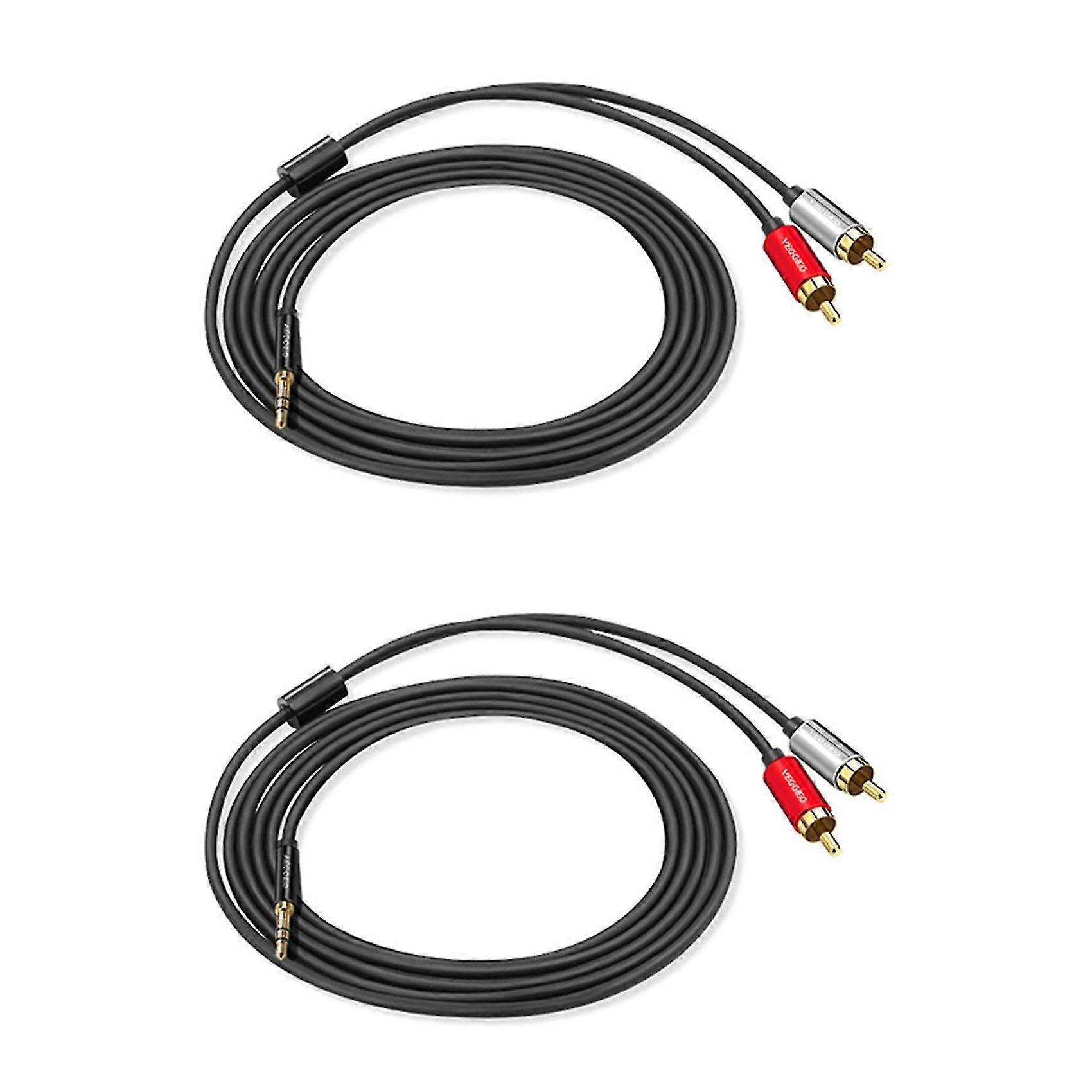 2x Rca Cable 2rca To 3.5 Audio Cable 3.5mm Jack Rca Aux Cable(2m)