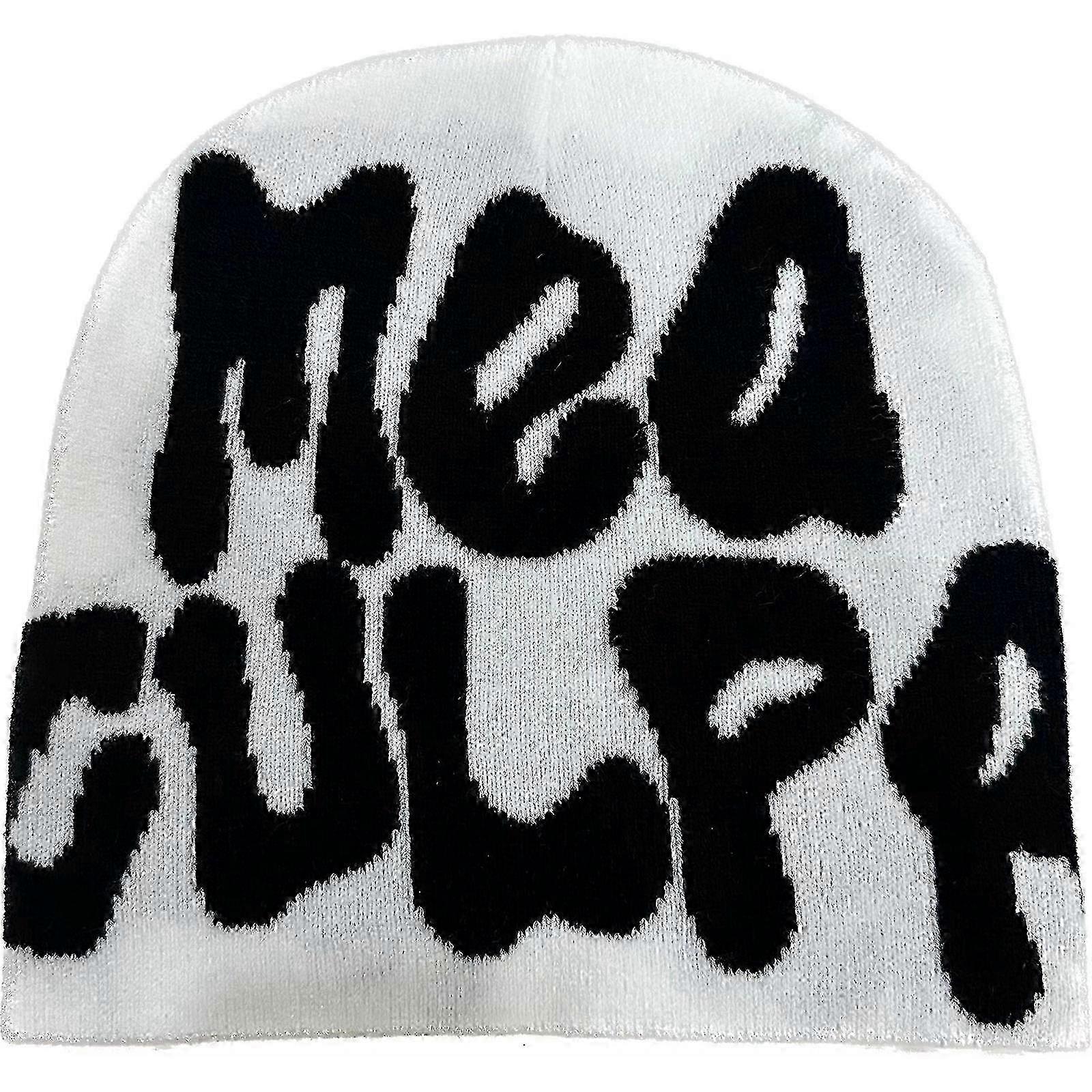 Căciuli Mea Culpa Dupes Șapcă cu craniu Căciuli Y2K Căciuli cu skullies Căciuli cu imprimeu cu litere Căciuli tricotate Căciuli Slouchy Căciuli alb-negru