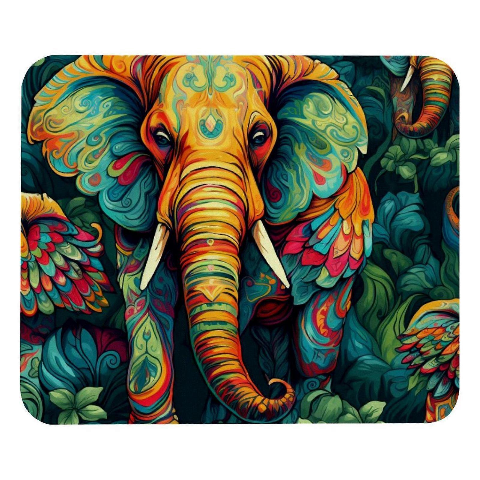 Jungle Elephant Mouse Pad 8.3'' x 9.8'', Non-Slip Rubber Base, Square Gaming & Office Desk Mat, Laptop Writing Pad for Home School