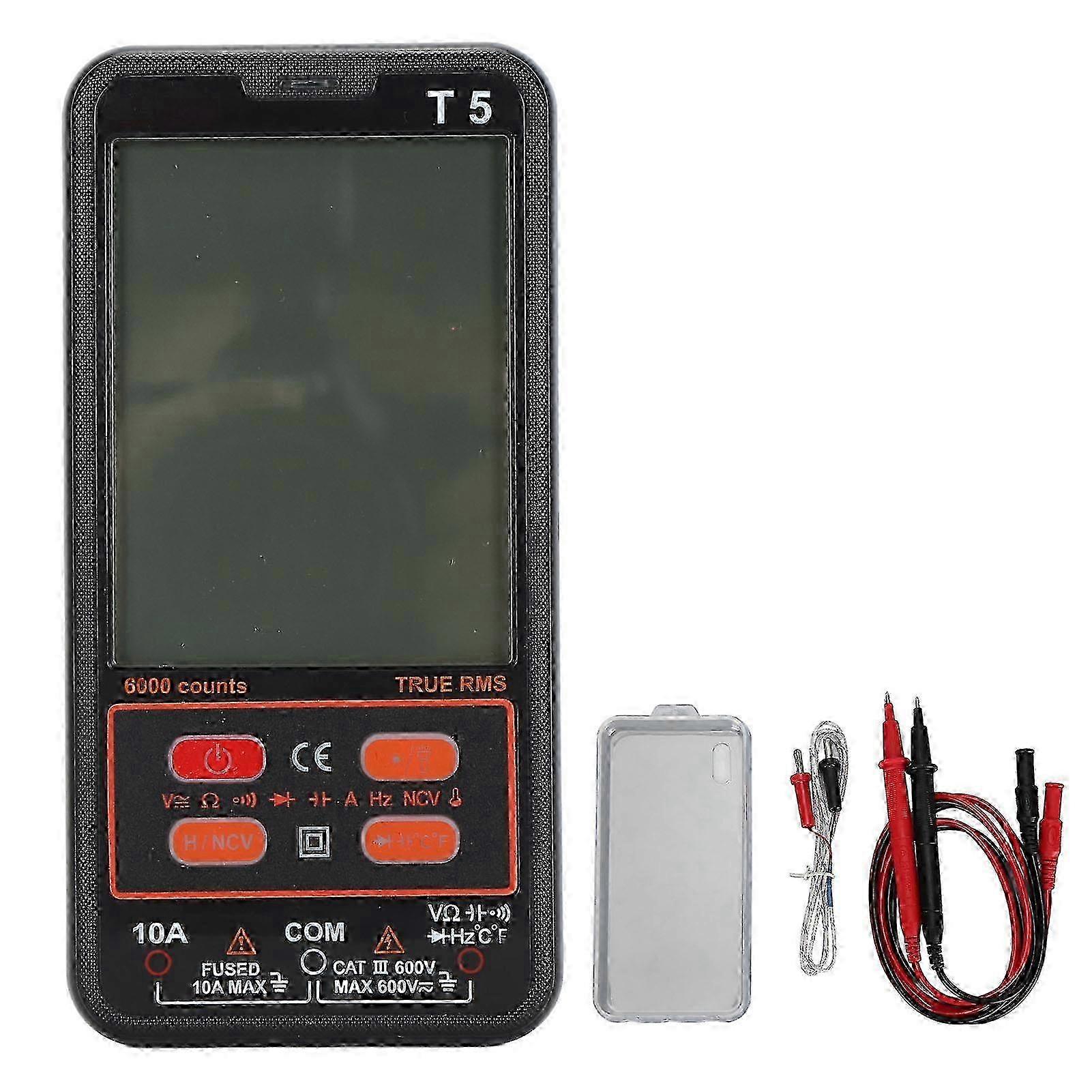 6000 Counts Multimeter Tester Super Thin Digital AC DC Voltage Current Resistance Capacitance Diode Meter with LED Flashlight