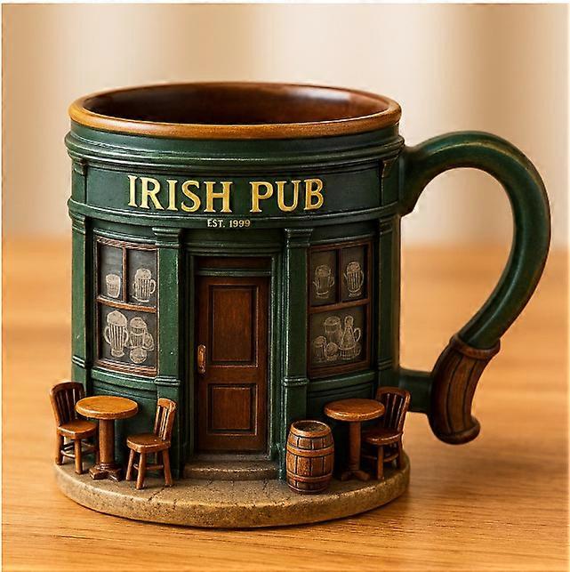 Irish Pub 3D Resin Mug with Liner