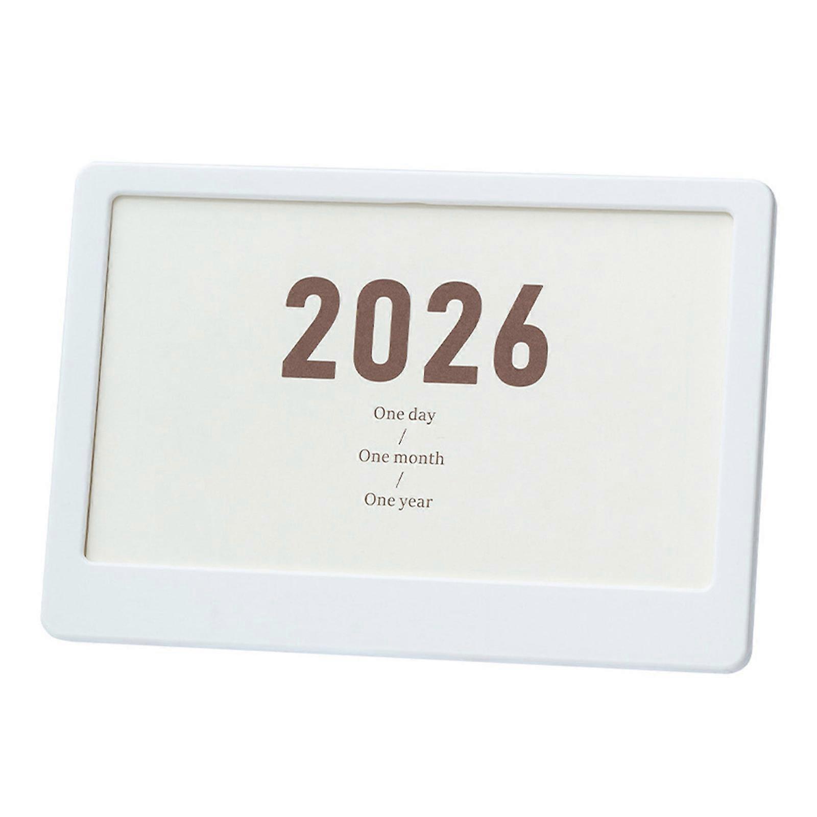 Modern Adjustable Desktop Calendar Stand With Photo Frame Function For Home Office Decoration Organizer 2026 Design  White
