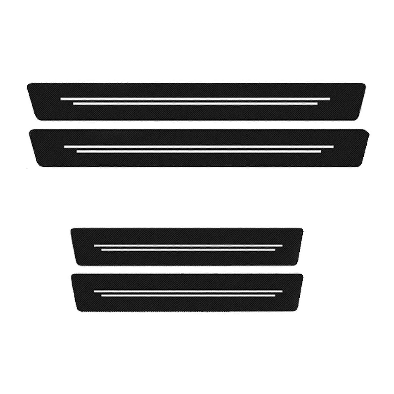Scratch Proof Vehicle Sill Guards Carbon Fiber Leather Trim Modern Design Auto Multicolor
