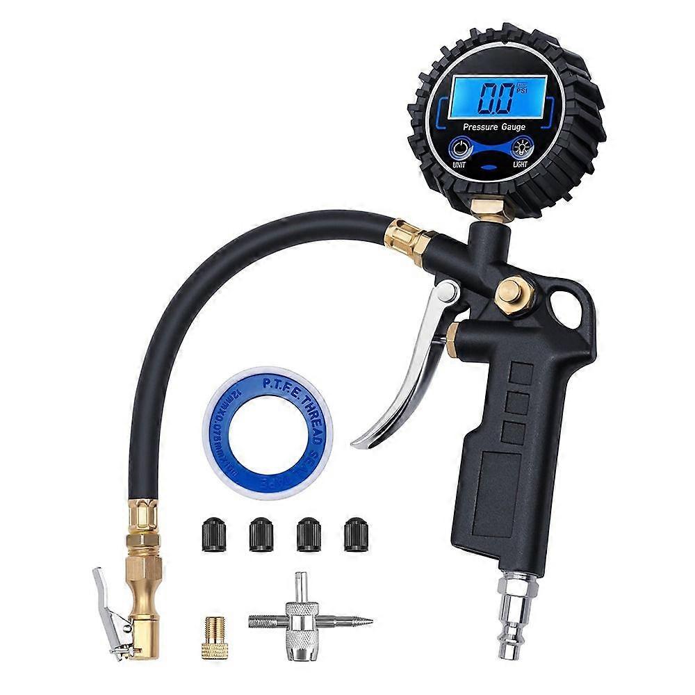 250 PSI Air Chuck Digital Tire Pressure Gauge 0.1 Display Resolution Compressor Accessories Auto Tire Inflator