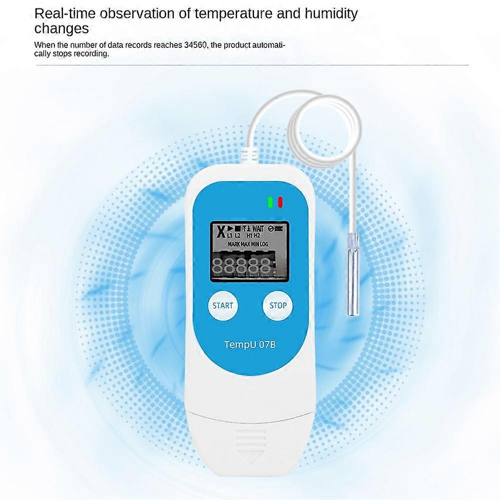 TempU 07B Temperature/Humidity Recorder Digital USB Data Logger Thermometer Hygrometer for Refrigerator Storage