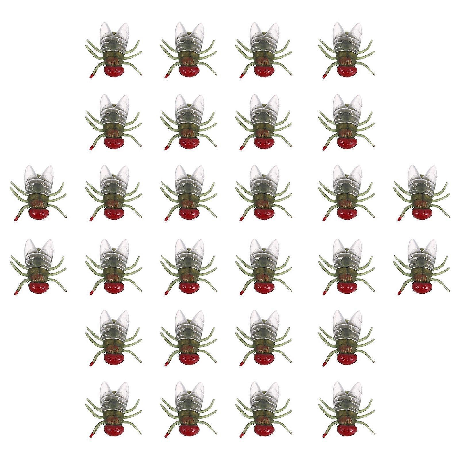 Simulation Fake Bugs Realistic Plastic Flies Model for Halloween 100Pcs