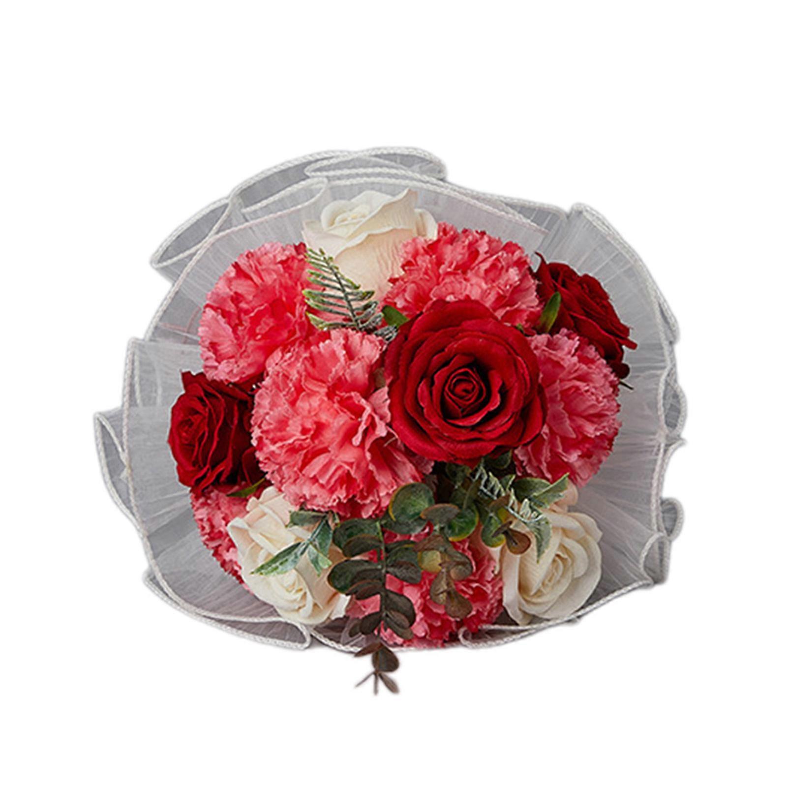 Artificial Flower Bouquets for Anniversary, Photography Props, Artificial Bouquets for Mother Day, Artificial Bouquets  Red